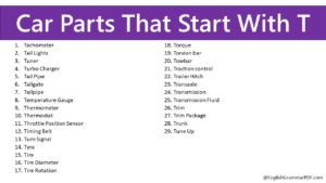 Car Parts That Start With T