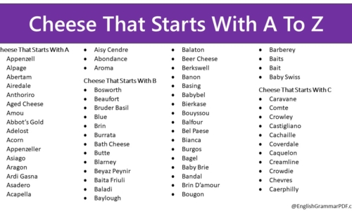 Cheese That Starts With A To Z- Cheese Names List