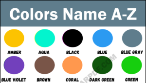 Colors Name A Z Copy