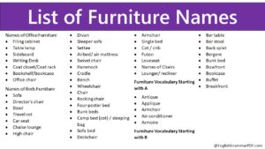 List of Furniture Names