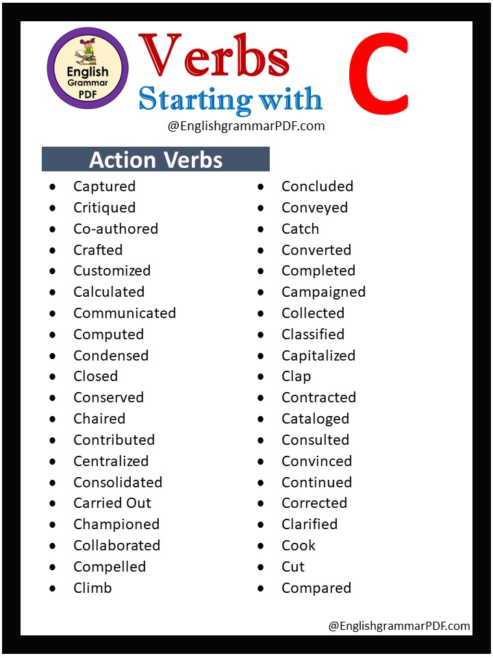 action verbs that start with c