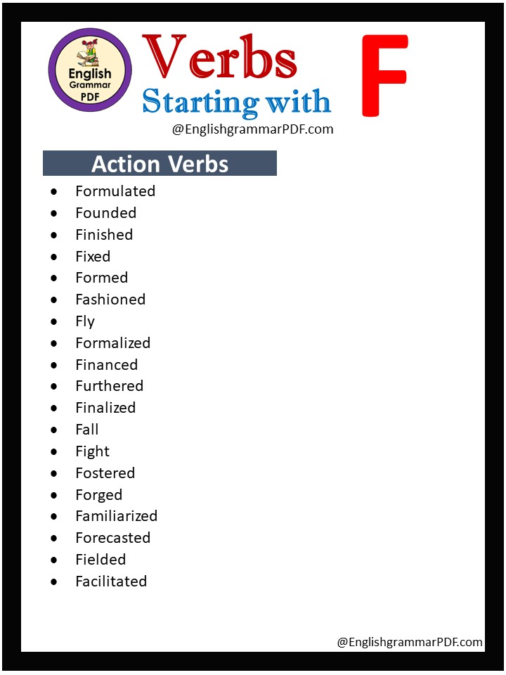 action verbs that start with f