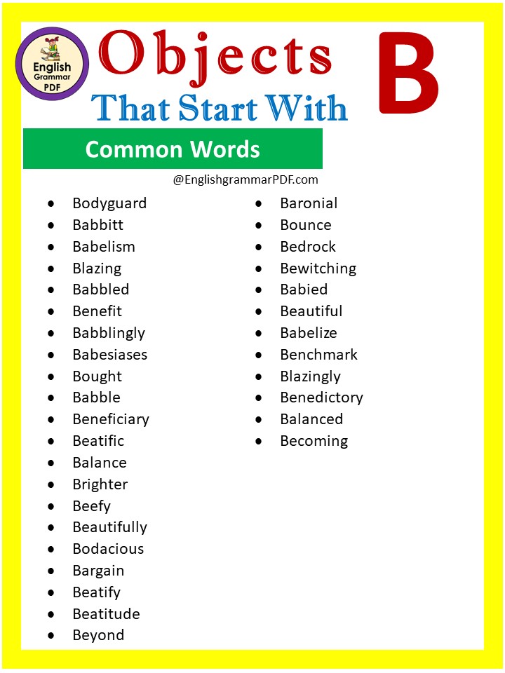 common words that start with b