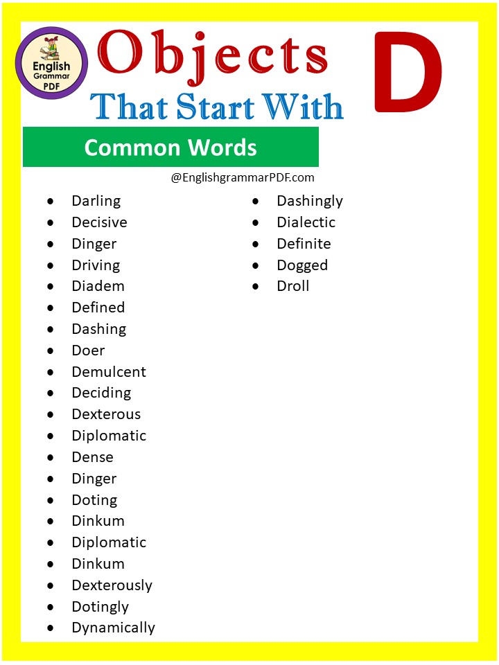 common words that start with d