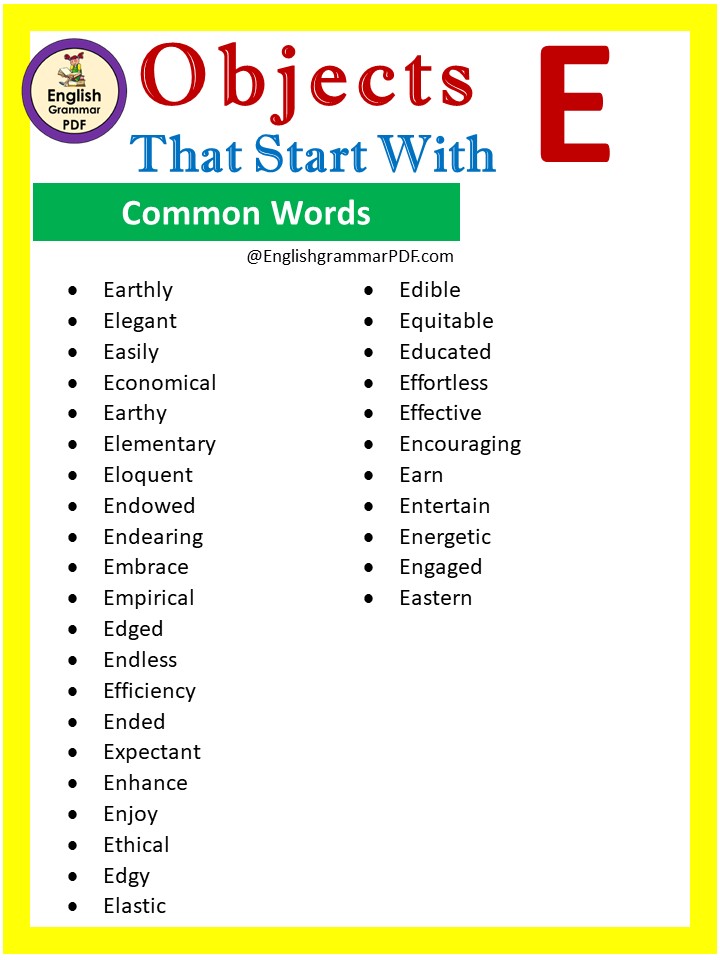 common words that start with e
