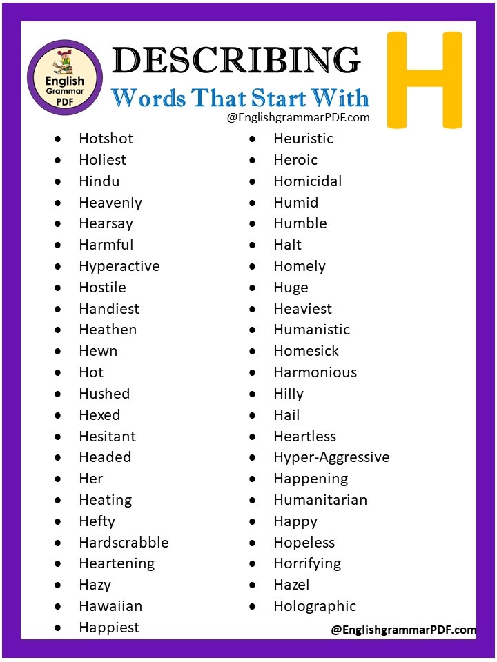 describing words starting with h