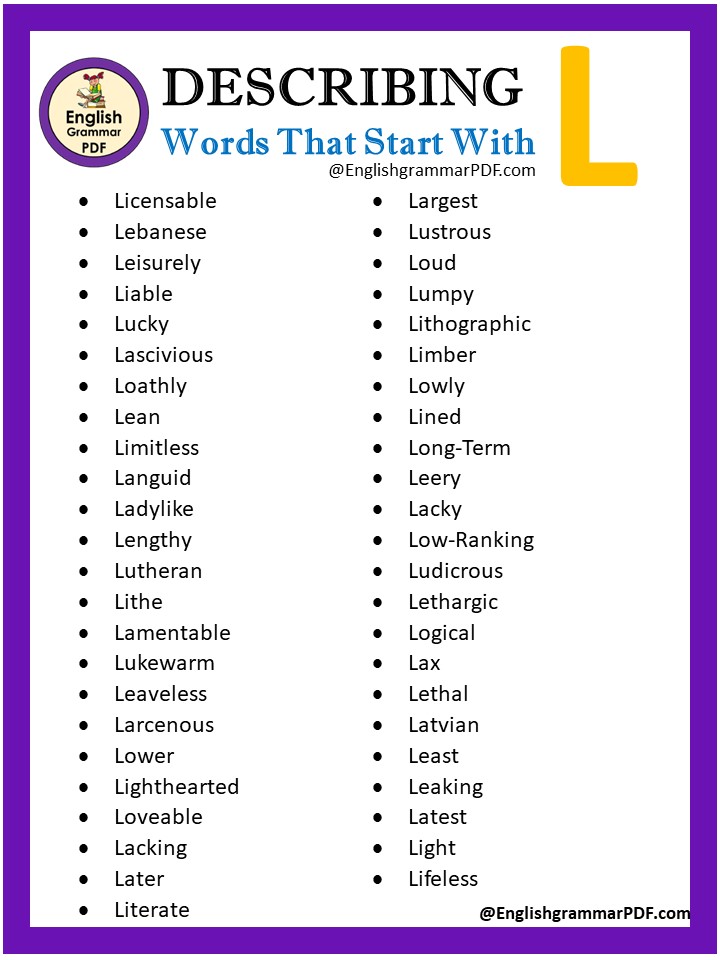 describing words starting with l