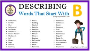 describing words that start with b