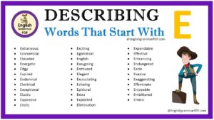 describing words that start with e