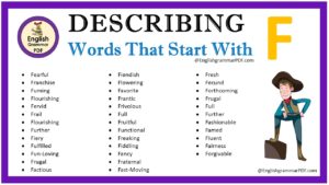 describing words that start with f