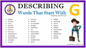 describing words that start with g