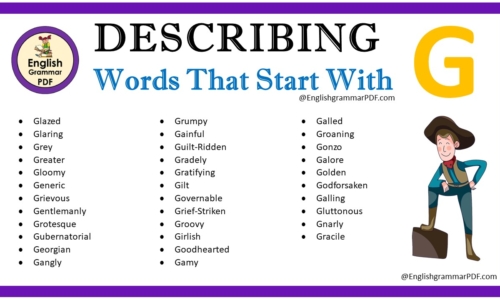 Describing Words That Start With G