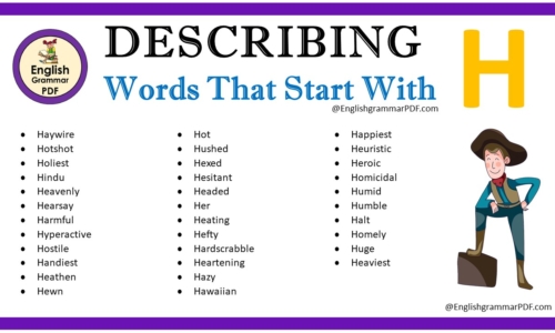 Describing Words That Start With H