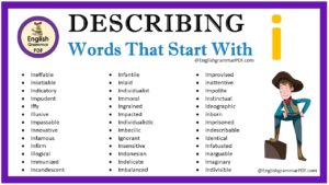 describing words that start with i