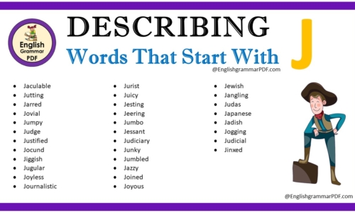 Describing Words That Start With J