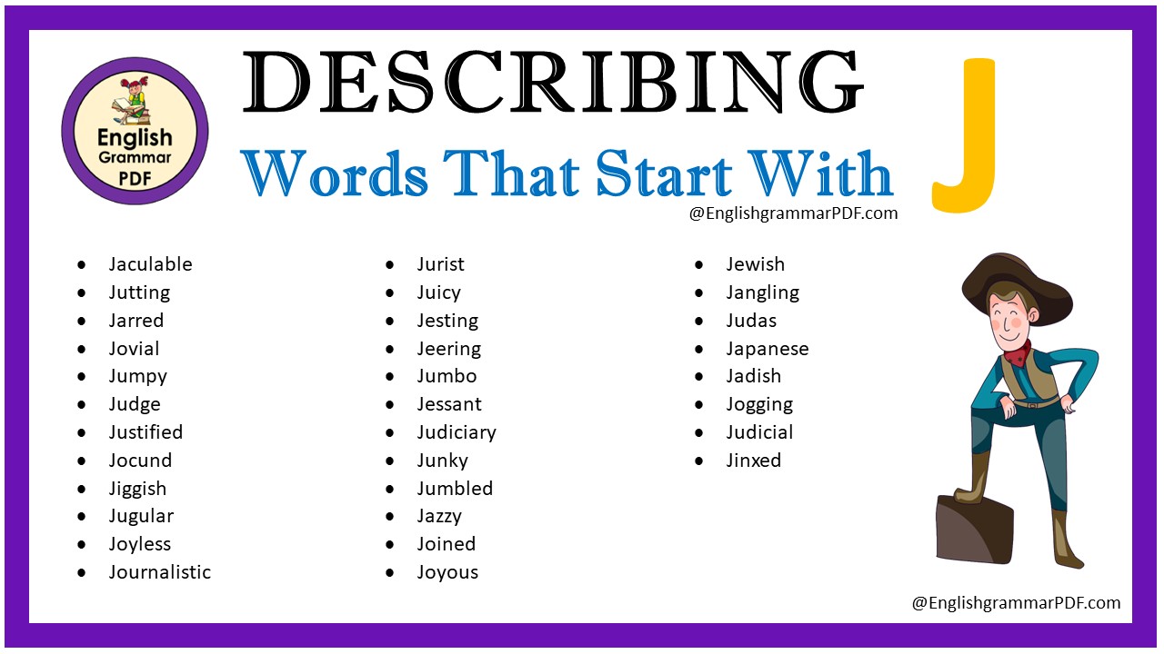 What Are Words That Start With J To Describe Someone