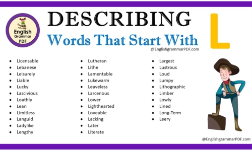 Describing Words That Start With L