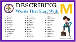 describing words that start with m