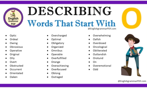 Describing Words That Start With O