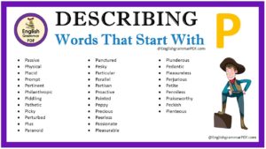 describing words that start with p