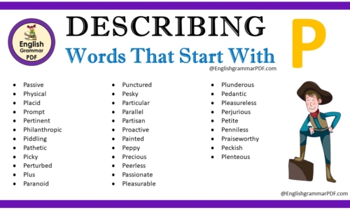 Describing Words That Start With P