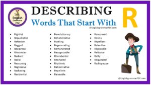 describing words that start with r