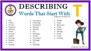 describing words that start with t