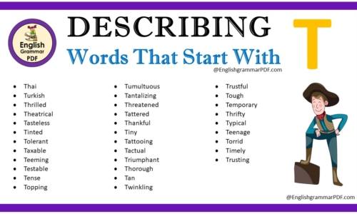 Describing Words That Start With T