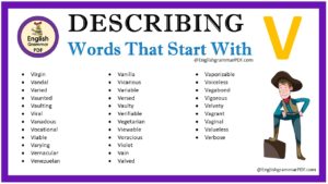 describing words that start with v