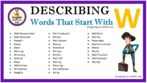 describing words that start with w