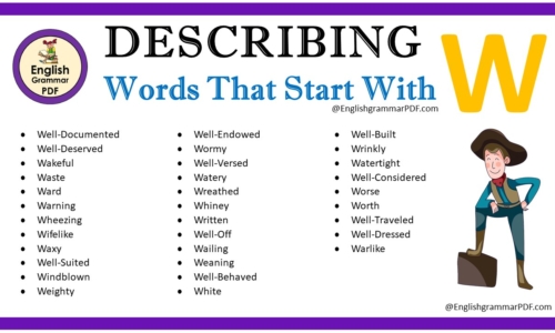 Describing Words That Start With W