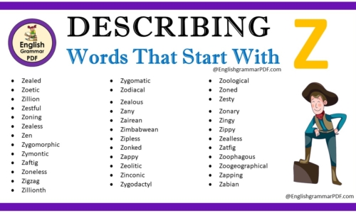 Describing Words That Start With Z