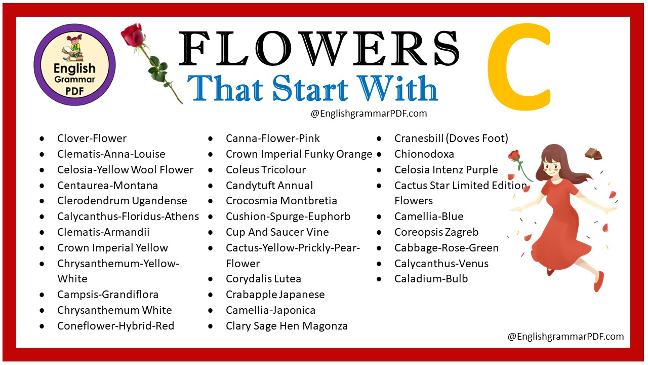 Flowers That Start With C Download PDF Book English Grammar Pdf