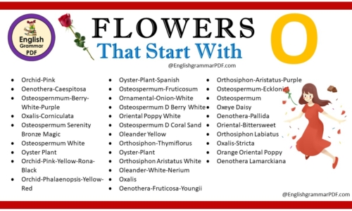 Flowers That Start With O – Download PDF Book