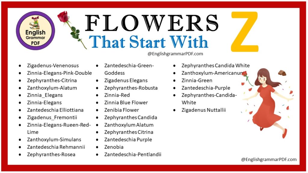 flowers that start with z