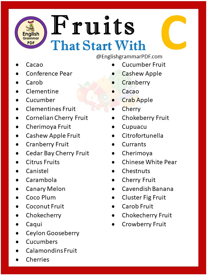fruits starting with c 2