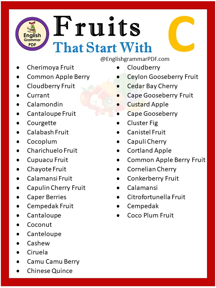 fruits starting with c