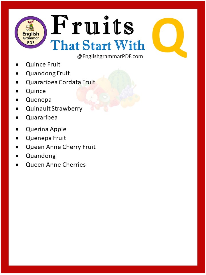 fruits starting with q