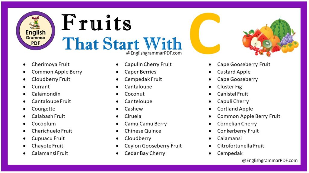fruits that start with c