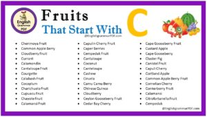 fruits that start with c