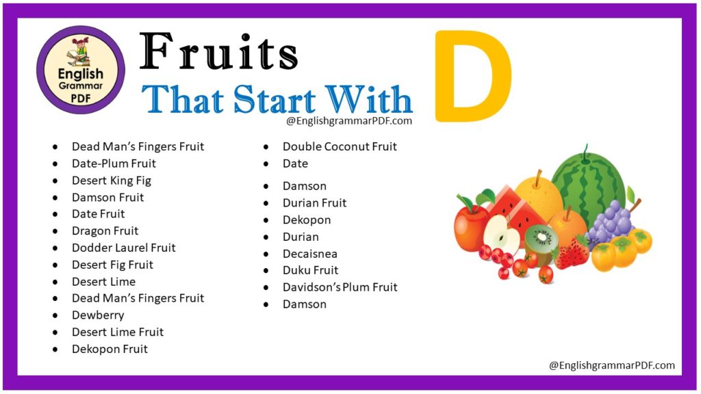 fruits that start with d