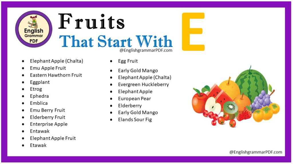 fruits that start with e