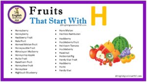 fruits that start with h