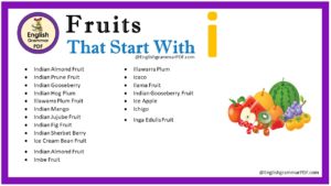 fruits that start with i