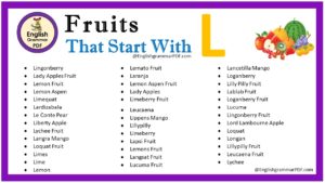 fruits that start with l