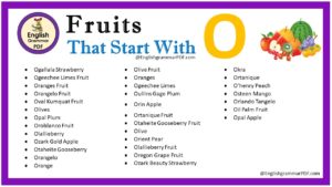 fruits that start with o