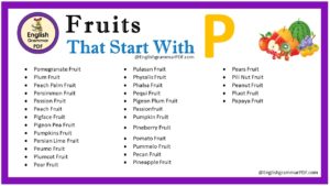 fruits that start with p