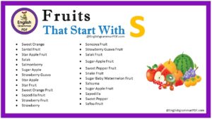 fruits that start with s