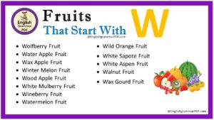 fruits that start with w