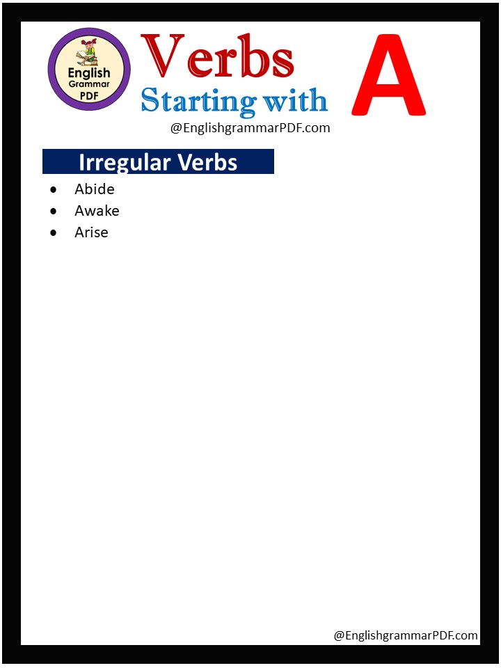 irregular verbs that start with a